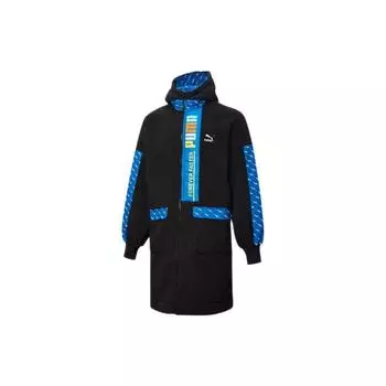 Puma Colorblock Дубленка Повседневная спортивная куртка средней длины с капюшоном Верхняя одежда унисекс Черный 532171-01 S