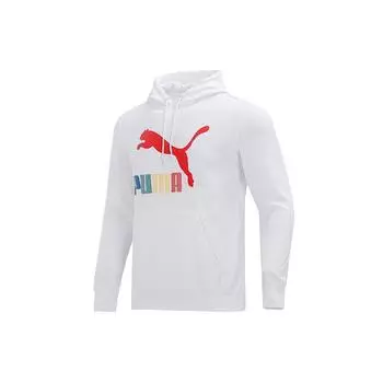 Puma Цветной блок логотипа принт трикотажная толстовка мужская топы белый 535290-02 L