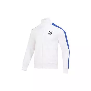 Puma Colorblock Logo Print Спортивная вязаная куртка на молнии Мужские куртки Белые 620578-52 S