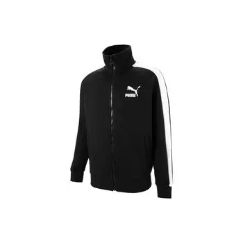 PUMA Colorblock Logo Print Sports Stand Wool Knit Jacket Men Jackets Black 620578-01 L