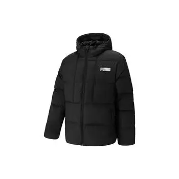 Puma Contrast Logo Print Однотонный пуховик с капюшоном Мужская верхняя одежда Черный 846319-01 S