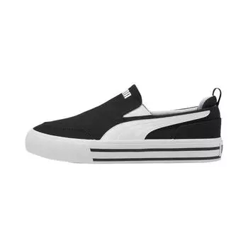 Puma Court Classic Vulc Slip On Черно-белые унисекс кроссовки 400216-02 35.5