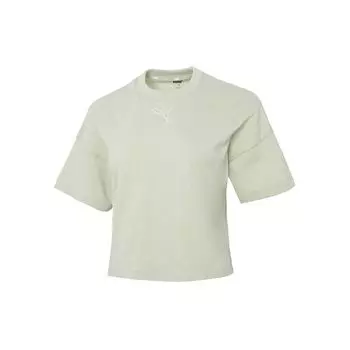 Puma Укороченная футболка с логотипом женские топы зеленые 670951-33 M