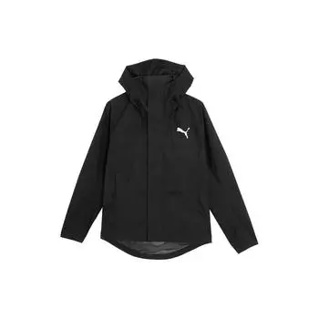 Puma Цветной блок логотип бренда напечатан длинный рукав капюшон открытый поход ветрозащитная теплая куртка мужская куртка черный 683477-01 M