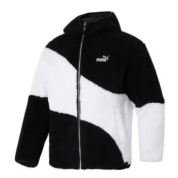 Puma Цветной блок логотип вышитый дышащий спортивный флисовый жакет с капюшоном мужские куртки черный 678721-01 M