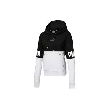 Puma Цветные блоки дышащая повседневная спортивная толстовка с капюшоном женские толстовки черный белый 673638-01 L