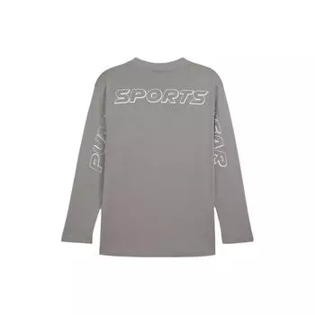 Puma Dare To Long Sleeve Tee With Back Letter Print Design Men Tops Dark-Grey 627991-62