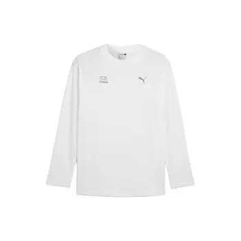 Puma Dare To Long Sleeve Tee With Back Letter Print Men Tops White 627991-02