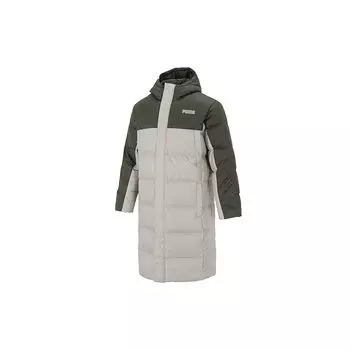 Puma Длинный лоскутный теплый пуховик с логотипом и принтом, мужская верхняя одежда, виноградно-зеленый, 846321-44 XL