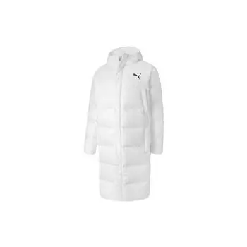 Puma Длинный оверсайз-пуховик с логотипом и капюшоном Мужская верхняя одежда Белый 585403-02 XL