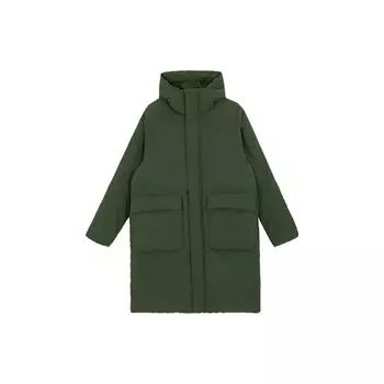 PUMA Длинный пуховик с капюшоном Мужская Верхняя одежда Армейский зеленый 621684-31 XS