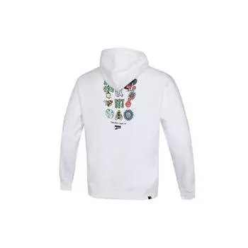 Puma Downtown Fun Logo Print Мужская толстовка с капюшоном Белый 535412-02 L