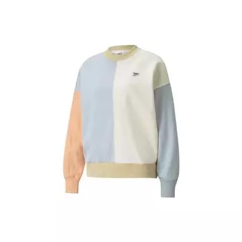 Puma Downtown Oversize Crew Neck Sweatshirt Women Tops Ivory 533052-88 L