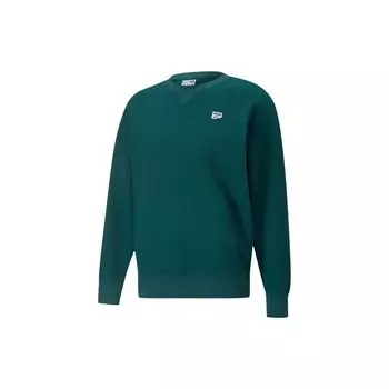 Puma Downtown Series однотонный спортивный повседневный пуловер с круглым вырезом мужские топы зеленый 537730-24 S
