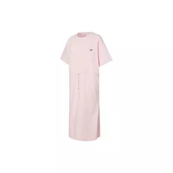 Puma Downtown Solid Logo с регулируемой талией, повседневное, дышащее, спортивное, с коротким рукавом, женские платья, цвет лотоса-розовый 531693-36 L