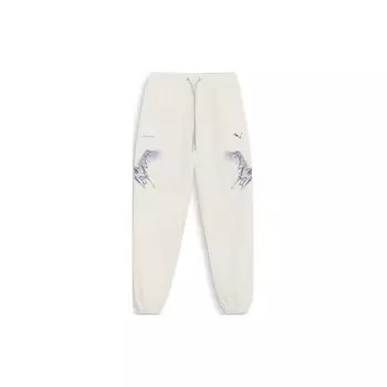 Puma Джоггеры с животным узором и эластичной резинкой на талии, мужские брюки, белые 622611-65 M