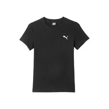 Puma Ее структурированная круглая горловина однотонная простая футболка с коротким рукавом женские топы черные 686325-01 S