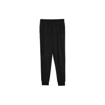 Puma Embossed Solid Color Slim Fit Elastic Waist Cuffed Casual Pants Unisex Pants Black 673850-01 XL