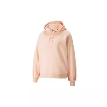 Puma Embroidered Knit Pullover Hoodie Women Tops Blush 848251-27 M