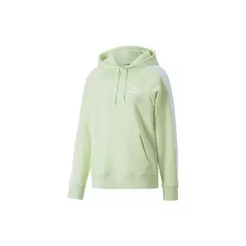 Puma Embroidered Logo Hooded Sweatshirt Women tops Green 537577-32 S