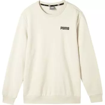 Puma Ess Crew Sweat Fl Повседневный пуловер с круглым вырезом и буквенным принтом, длинный рукав, толстовка для мужчин, топы, белоснежный 847460-87 XL