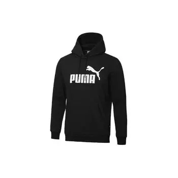Puma Ess Logo Повседневная спортивная толстовка на флисовой подкладке с принтом Мужская толстовка с капюшоном Черный 586917-01 S