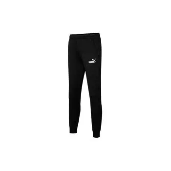 Puma Ess Logo Повседневные трикотажные брюки с логотипом на флисовой подкладке Мужские брюки черные 846385-01 S