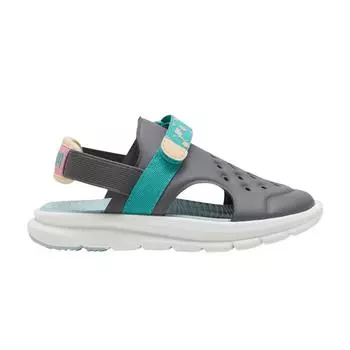 Puma Evolve Sandal Little Kid Summer Camp — крутые темно-серые детские кроссовки Sparkling-Green Turquoise-Surf 395646-02 34.5