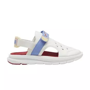 Puma Evolve Sandal Little Kid Summer Camp — Теплые белые детские кроссовки Cream Blue-Skyes Chamomile 395646-01 33