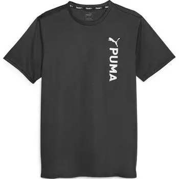 Puma Fit Поли Лого Футболка с коротким рукавом и круглым вырезом Мужские топы Черный 523843-01 S