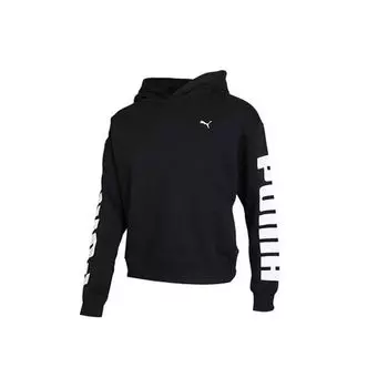 Puma Флисовая повседневная толстовка с капюшоном Женские топы Черный 581629-01 M