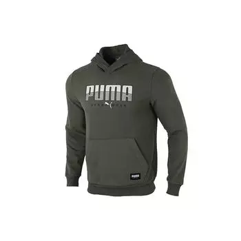 Puma Fleece Hooded Casual Sweatshirt Men Tops Green 586543-64