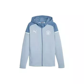 Куртка с капюшоном Puma Manchester City Football Casuals с цветным блоком и логотипом, повседневная куртка с длинным рукавом, мужские куртки синего цвета 772904-20 XL