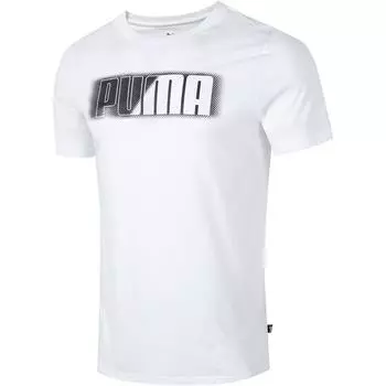 Puma Футболка с коротким рукавом и принтом букв, спортивная, для бега, мужская, белая 685657-02 S