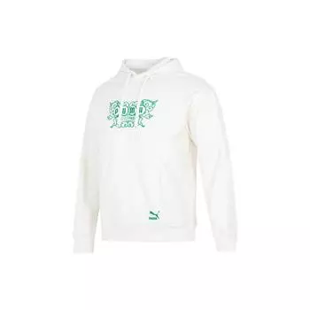 Puma FW22 Пуловер с капюшоном и карманом-кенгуру с принтом логотипа Мужские топы Белый 539909-93 L