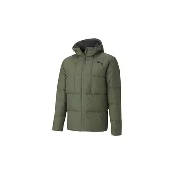 Puma Goose Down Повседневная теплая куртка с капюшоном Мужская верхняя одежда Темно-зеленый 585534-64 L