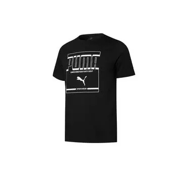 Puma Графический логотип с принтом и круглым вырезом, спортивная футболка для мужчин, черный цвет 847719-01 XL