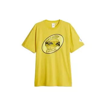 Пума Х ПАМ. Футболка с графическим принтом и коротким рукавом, женская футболка с круглым вырезом, желтая 622678-42 S