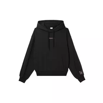 Puma Hooded Outdoor Trendy Casual Fashion Long Sleeve Sweatshirt Women Sweatshirt Black 625165-01 XS