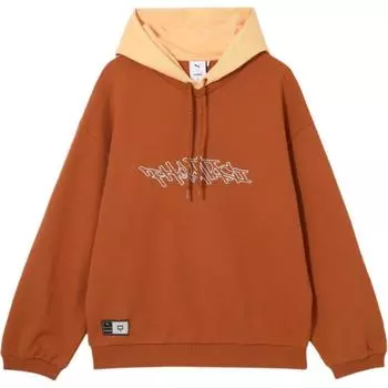 Puma Худи унисекс X Phantaci Collaboration со спущенным плечом, на кулиске, с цветными блоками, кленовый сахар 631404-64 S