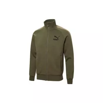 Puma Iconic Color-Block Воротник-стойка с логотипом Мужская куртка Верхняя одежда Армейский зеленый 531377-44 M