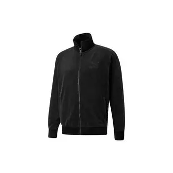 Puma Iconic T7 Вышитый логотип Ретро Спортивная велюровая спортивная куртка Мужская Верхняя одежда Черный 532936-01 S