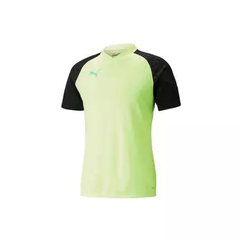 Puma Джерси для тренировок Individualcup, контрастный V-образный вырез, повседневная футболка с коротким рукавом, мужские топы, желтый 658289-51 S