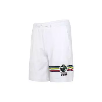 PUMA Intl Graphic Knit Sports Shorts Men Bottoms White 531308-02 M