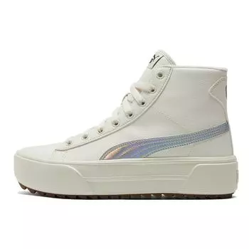 Puma Kaia Mid Fur Iridescent Women кроссовки Cream Whisper-White Silver 385377-01 35.5