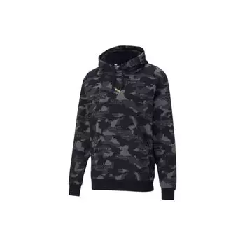 Puma Камуфляжная печать логотипа бренда пуловер с капюшоном на шнурке мужские толстовки черные 587668-01 M