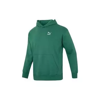 Puma Классическая свободная толстовка с капюшоном с принтом логотипа, мужская толстовка с капюшоном, зеленая 537686-37 XL