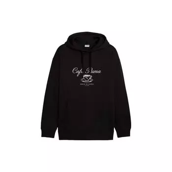 Puma Классическая толстовка с капюшоном Cafe с вышитыми буквами, мужская толстовка с капюшоном, черная 626322-01 L