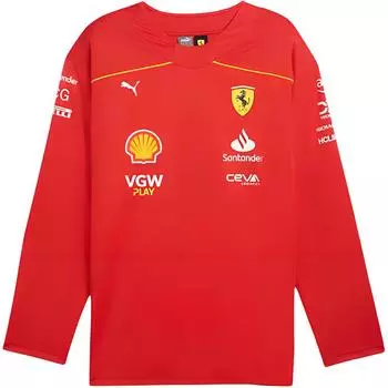 Puma Командная хоккейная майка Scuderia Ferrari Дышащая Удобная Футболка с длинным рукавом Мужские топы Алый 763607-02 L