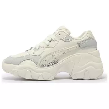 Puma Кроссовки Pulsar Wedge Sequin - Теплый белый, ледяной серый, женские, кремово-серебристые 400978-01 38
